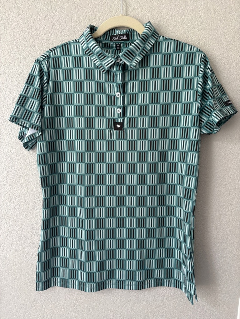Travis Mathew Women's Teal Geometric Polo Top